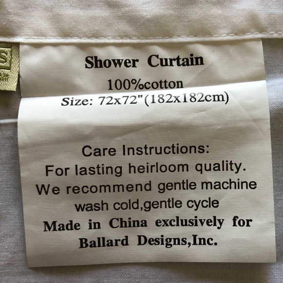 White Cotton Shower Curtain w/Embroidered Border & Custom Monogram “D” In Brown - Picture 7 of 13